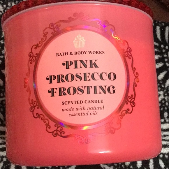 Bath & Body Works Other - COPY - Bath and body works pink Prosecco frosting candle with glass lid